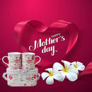 Lightahead Elegent Bone China 2 Coffee Tea Mugs set floral Design in attractive gift box 11 oz each by CozyNest Decor