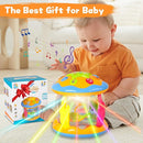 Baby Toys 6 to 12 Months - Musical Rotating Light Up Infant Toys, Early Learning Toys Baby Crawling Drum Toy, Tummy Time Educational Sensory Baby Girl Gifts for Toddlers 1 2 3 Years Old by TinyTreasures Baby Boutique