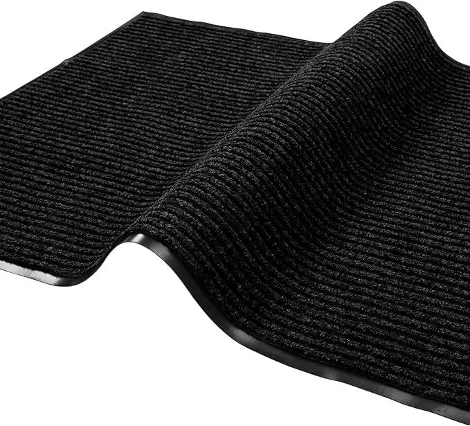 fani Heavy Duty Large Outdoor Indoor Entrance Black Doormat Waterproof Low Profile Entrance Rug Front Door Mat Patio Anti-Skid Rubber Back, 48x72 inch (Black), photo 5 of 8