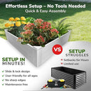 Raised Garden Bed - 4x4 ft Planter Box - White HDPE - No Tools Needed - DIY Kit for Urban Gardening, Flowers, Herbs & Vegetables - Made in The USA by GreenHaven Gardens