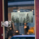 Welcome Winter Hanging Wooden Signs 12x6, Pine Tree Decor, Winter Door Decorations, Winter Door Sign, Snowflake Pine Trees Birds Home Room Office Hanging Wall Decor by CozyNest Decor