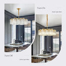 24.4“ Gold Semi Flush Mount Ceiling Light Fixtures, 6-Light Gold Modern Crystal Chandelier Height Adjustable Pendant Lighting for Bedroom Entryway Hallway Kitchen Island Living Room Foyer by CozyNest Decor