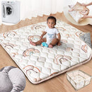 Baby Play Mat, 50x50 Playpen Mat with Super Soft Touch, Activity Mat with Upgraded Anti-Slip Bottom, Machine Washable Crawling Mat for Floor & Picnic(Boho Rainbow) by TinyTreasures Baby Boutique