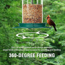 Metal Bird Feeder for Outdoors Hanging,3.0LB Seed Feeder,Easy to Fill & Clean,360° Feeding,Chew Proof Weatherproof Roof for Gardens and Wild Birds,Green by CozyNest Decor