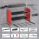Power Tool Organizer with Charging Station, 6 Drill Holder Wall Mount, 3 Layer Garage Tool Organizer with Hooks, Screwdriver, Drill Bit Rack, Heavy Duty Utility Shelf for Garage, Gifts for Men by GreenHaven Gardens
