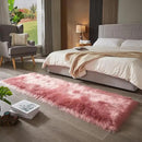 AMTOVO Faux Fur Rug, Blush Pink Ultra Soft Fluffy Shag Sheepskin Rug, 2 x 6 ft Runner Area Rugs for Bedroom Sofa Throw Cushion Room Decor, Rectangle by CozyNest Decor