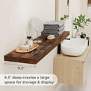 Floating Shelves 48 Inch Long, 48"W x 9"D Wall Shelf Invisible Bracket, 9 Inch Deep Floating Shelf for Wall, Rustic Wooden Shelves for Living Room, Kitchem, Bedroom, Rustic Brown Color, Set of 1 by CozyNest Decor