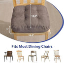 Chair Cushions for Dining Chairs, Dining Chair Cushions, Tufted Indoor Chair Pads with Ties & Non Slip Backing, Seat Cushions for Kitchen Chairs 16.5” x 16.5” x 3.5”, Set of 4, Light Brown by CozyNest Decor