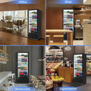 Commercial Beverage Refrigerator, 24.5 Inch 15 Cu. Ft. Drink Fridge, Display Refrigerator with Glass Door, Commercial Display Fridge with 4 Adjustable Shelves, for Shops, Restaurants, Bars by CozyNest Decor