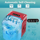 EUHOMY Countertop Ice Maker Machine with Handle, 26lbs Per Day, 9 Ice Cubes Ready in 6 Mins, Auto-Cleaning Portable Ice Maker with Basket and Scoop, for Home/Kitchen/Camping/RV (Red) by CozyNest Decor