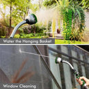 RESTMO Watering Wand Heavy Duty, Metal Garden Hose Wand with 10 Spray Patterns, 15-Inch Long Hose Nozzle Sprayer with Thumb Flow Control, Ideal to Water Hanging Baskets and Shrubs, Green by GreenHaven Gardens