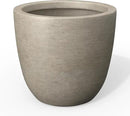 Kante 10 Inch Dia Round Concrete Planter, Indoor Outdoor Large Plant Pot with Drainage Hole and Rubber Plug for Home Patio Garden, Buff Concrete by GreenHaven Gardens
