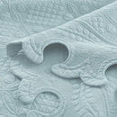 MarCielo 3-Piece 100% Cotton Oversized Bedspread Lightweight Quilt Coverlet Embroidery Farmhouse Bedding Set (TW Mint Green Blue, Oversized Queen (100"x106")) by CozyNest Decor