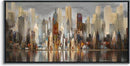 Mofutinpo Large Black Framed Cityscape New York abstract wall art Brown City Theme Paintings Modern Canvas office wall decor living room modern artwork Size 30x60 by CozyNest Decor