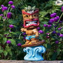 Solar Tiki Statue Outdoor Decor-Tiki Bar Decor-Garden Tiki Surfing Statues Waterproof Decoration Figurine for Tiki Bar,Patio,Balcony,Yard,Lawn,Table,Desk 9.92 Inches Tall by GreenHaven Gardens