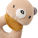 Organic Cotton Stuffed Animal Rattle Baby Toys, Plush Bear Cuddle Cloth and Hand Grip Ring Rattles Plush Toy Set for Newborns Infant Boys Girls, 2 PCS by TinyTreasures Baby Boutique