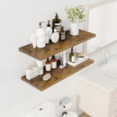 36" Floating Shelves for Wall, 12" Deep Slim Rustic Brown Floating Shelves, Wall-Mounted Shelves for Bedroom, Living Room, Kitchen, Bathroom - Set of 2 by CozyNest Decor