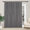 Macochico Extra Wide 100% Blackout Linen Curtains for Sliding Door Pleated Curtains with Hooks Insulated Soft Linen Drapes for Bedroom Living Room with Tieback Gray 100”Wx84”L 1 Panel by CozyNest Decor