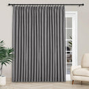 Macochico 100”Wx96”L Pinch Pleated 100% Blackout Linen Curtains Thermal Sliding Curtains for Bedroom Living Room Sliding Glass Door Farmhouse Shabby Chic Gray Drapery with Tieback 1 Panel by CozyNest Decor