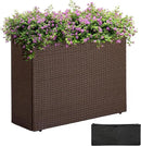 IDZO All Weather Wicker Planter Raised Garden Bed, 24 in Tall Round Rattan Flower Pots, Durable Self-Watering Indoor Outdoor Wicker Planters for Porch Patio Balcony by CozyNest Decor
