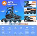 2PM SPORTS Vinal Girls Adjustable Flashing Inline Skates, All Wheels Light Up, Fun Illuminating Skates for Kids Men Adult Women and Boys by TinyTreasures Baby Boutique