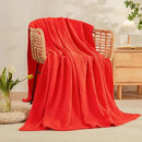 EMME Cotton Throw Blanket for Couch Soft Muslin Blankets 50"x60" Lightweight Breathable Blanket All Season Gauze Blanket, Orange Rust by CozyNest Decor
