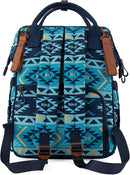 Wrangler Aztec Backpack Organized Daypack Travel Baby Bag with Stroller Strap and Side Bottle Pockets by TinyTreasures Baby Boutique