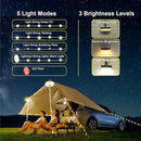Solar Camping String Lights, 39.4FT Portable Waterproof Camping Light with 8 Lighting Modes, Solar Powered and USB Rechargeable Tent Lantern with Remote Control for Camping, Yard, Garden and Hiking by GreenHaven Gardens