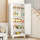 White Pantry Storage Cabinet,71" Kitchen Pantry with Doors and 4 Adjustable Shelves, Metal Storage Cabinet, for Office, Home, Garage, School by CozyNest Decor