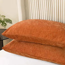 CaliTime Fall Throw Pillow Covers Decorative 20 X 26 Inches Pack of 2 Cozy Chenille Standard Pillow Shams Cases for Couch Sofa Bed Living Room Home Burnt Orange by CozyNest Decor