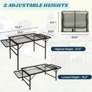 Folding Table w/ Carry Bag, Paper Towel Holder, Garbage Holder, Wing Panels, 3x2 FT Foldable Table for Portable Grill, Picnic, Outdoor, Beach, Small Folding Table Adjustable Height,Camping Table, BBQ by GreenHaven Gardens