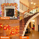 2 Pack Fall Garland with Pumpkin Lights Halloween Decorations Indoor 60 LED 20 Ft Enlarged Maples Leaves Fall Lights Battery Operated Halloween Garland Thanksgiving Decor Home Indoor Outdoor Christmas by CozyNest Decor