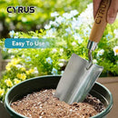 CYRUS 12.6”Garden Trowel,Heavy Duty Large Size Stainless Steel Garden Shovel with Ash Wood Handle,Suitable for Planting,Measuring,Weeding Multi-Functional Garden Spade by GreenHaven Gardens
