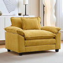 URRED Modular Sectional Sofa Comfy Cloud Couch, Modern Chenille Sofa Sleeper Deep Seat Couches with Ottoman/Pillows for Living Room (Yellow, 53'') by CozyNest Decor
