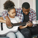 ADM Beginner Acoustic Classical Guitar Nylon Strings Wooden Guitar Bundle Kit for Kid Boy Girl Student Youth Guitarra Online Lessons with Gig Bag, Strap, Tuner, Picks (30 Inch, White) by TinyTreasures Baby Boutique