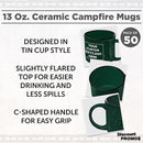 DISCOUNT PROMOS Custom Ceramic Campfire Coffee Mugs 13 oz. Set of 50, Personalized Bulk Pack - Perfect for Tea, Espresso, Cappuccino, Hot Cocoa - Green by TinyTreasures Baby Boutique