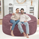 4FT Bean Bag Chair, Large Bean Bag Chairs with Memory Foam Filled, Fluffy Beanbag Sofa with Dutch Velvet Cover, Round BeanBag Chairs for Living Room, Playroom - Dusty Pink by TinyTreasures Baby Boutique
