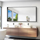 Black Bathroom Mirror, 72x36 Inch Rectangular Deep Frame Mirror, Large Wall Mounted Bathroom Vanity Mirror Over Sink for Bedroom,Restroom, Living Room, Hangs Vertically or Horizontally by CozyNest Decor