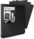 Dunwell Photo Album 8x10 (Black) with Mounting Paper, 8 x 10 Photo & Art Portfolio Presentation Binder, 24 Clear Sleeves Display 48 Pages, Professional Photography Book for Portraits, Artwork by TinyTreasures Baby Boutique
