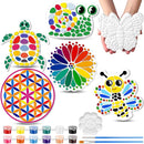 6 Pack Paint Your Own Plaster Stones - Kids Summer Arts and Crafts Garden Handprint Stepping Stone Painting Kit DIY Ceramic Craft Pottery Outdoor Painting Gifts for Kids Ages 4-12 by TinyTreasures Baby Boutique
