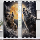 Fantasy Wolf Blackout Curtains for Boys Girl Bedroom Decor,Full Moon Starry Sky Wildlife Retro Thermal Insulated Grommet Drapes Darkening Window Curtain for Living Room Home 84x63 inch by TinyTreasures Baby Boutique