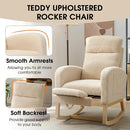 NIOIIKIT Modern Nursery Rocking Chair, Teddy Upholstered Rocking Chair with Footrest, Comfortable Rocker Recliner with Side Pocket, Glider Rocker for Living Room, Bedroom, Nursing Room (Cream) by TinyTreasures Baby Boutique
