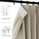 Full Blackout Privacy Curtains, 240 Inch Extra Wide Linen Blend Drapes, Pinch Pleat Window Drapery for Room Divider Storage/Space Room Separation, 1 Panel, W 240" x L 108", Beige by CozyNest Decor