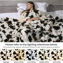Cow Print Faux Fur Throw Blanket for Couch, Soft & Plush Fuzzy Blanket for Sofa, Bedroom, Living Room, Super Soft Warm for Adults Kids Girl Gifts Bedroom Couch Sofa Travel,50x60 Inches Black Brown by CozyNest Decor