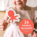 Curious Columbus Toddler Magnets – Animal Fridge Magnets for Kids | 52 Refrigerator Magnets with 26 Animals + 26 ABC Magnetic Letters | Foam Alphabet Learning Set for Toddlers by TinyTreasures Baby Boutique