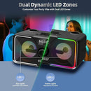 SD-215 Bluetooth Karaoke Machine for Adults & Kids- 2 Wireless Mics, 80W Powerful Sound, Rechargeable,15-Hour Playing, 6500mAh, LED Lights, Supports BT/USB/AUX for Home Parties Outdoor Gatherings by TinyTreasures Baby Boutique