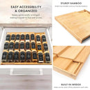Bamboo Spice Drawer Organizer - Expandable 4 Tier Spice Rack (Need 3" Deep Drawer) 12" to 24" Wide, Seasoning Organizer, Organization Seasoning Rack insert (Jars Not Included) by CozyNest Decor