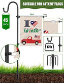 Garden Flag Holder Stand with Shepherd Hook for 14'' x 20'' Flags Upgraded Flagole with 2 Spring Stoppers and 1 Clip, Yard Garden Flag Holder for Flags Weather-Proof (Without Solar Lights & Flag) by GreenHaven Gardens