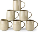 GBHOME Large Coffee Mugs Set of 6, 18oz Handmade Ceramic Coffee Mugs Set with Gradient color for Latte/Tea/Beer/Hot Cocoa, Dishwasher & Microwave Safe, Khaki by CozyNest Decor