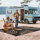 GENIMO Outdoor Rug 5' x 8' Waterproof for Patio Clearance, Reversible Plastic Straw Camping Carpet, Lightweight Rugs Mats for Rv, Backyard, Deck, Porch, Picnic, Balcony, Mix-Black & Brown by CozyNest Decor